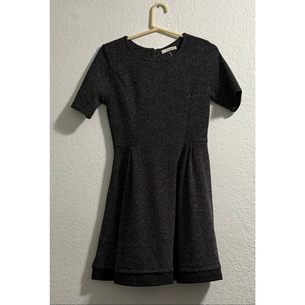 Free Bird Freebird tweed salt pepper midi Dress Size M stretchy